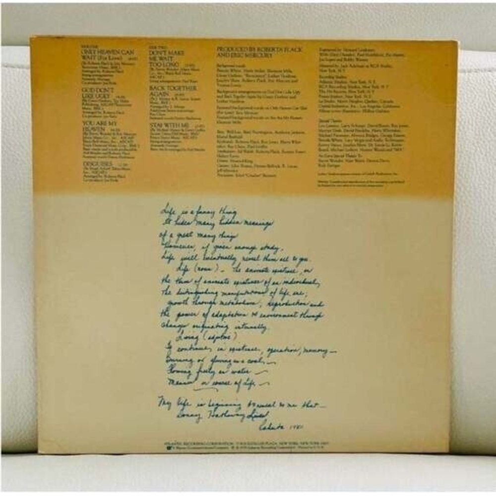 LP Roberta Flack Featuring Donny Hathaway Vinyl Record - Picture 2 of 2